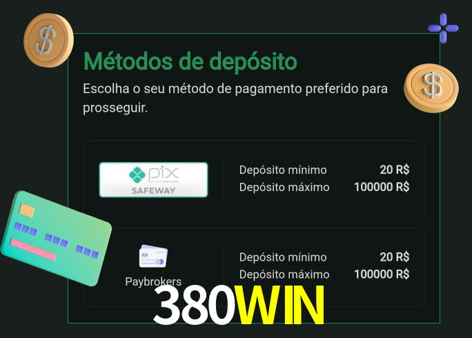 O cassino 380WIN oferece uma grande variedade de métodos de pagamento